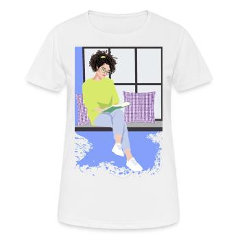 Books Lover - Women's Breathable T-Shirt - white - Front - AI Model Female 172 dark (172cm)