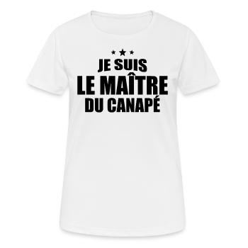 Je Suis Le Maître Du Canapé - T-shirt respirant Femme - blanc - Devant - AI Model Female 172 dark (172cm)