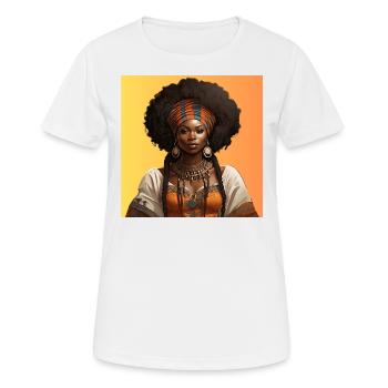 Ethnische Pracht im Afro-Stil - Frauen T-Shirt atmungsaktiv - Weiß - Vorne - AI Model Female 172 dark (172cm)
