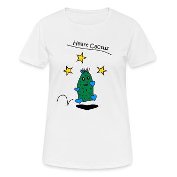 Heart Cactus - Frauen T-Shirt atmungsaktiv - Weiß - Vorne - AI Model Female 172 dark (172cm)