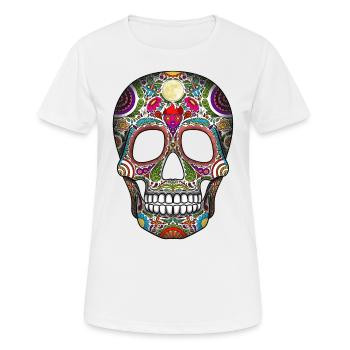Sugar Skull Jour des Morts - T-shirt respirant Femme - blanc - Devant - AI Model Female 172 dark (172cm)
