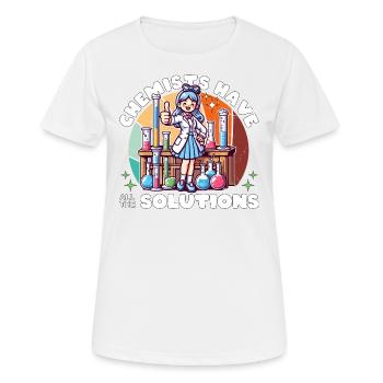 CHEMISTS HAVE ALL THE SOLUTIONS - Women's Breathable T-Shirt - white - Front - AI Model Female 172 dark (172cm)