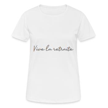 RETRAITE. RETRAITE. RETRAITEE. RETRAITE - T-shirt respirant Femme - blanc - Devant - AI Model Female 172 dark (172cm)
