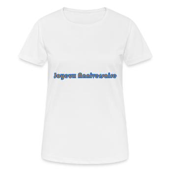 HAPPY BIRTHDAY. HAPPY BIRTHDAY. BIRTHDAY. - Women's Breathable T-Shirt - white - Front - AI Model Female 172 dark (172cm)