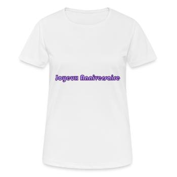 HAPPY BIRTHDAY. HAPPY BIRTHDAY. BIRTHDAY. - Women's Breathable T-Shirt - white - Front - AI Model Female 172 dark (172cm)