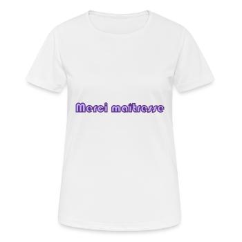MERCI. MAÎTRESSE. MAÎTRE. MERCI MAÎTRESSE. MAITRE - T-shirt respirant Femme - blanc - Devant - AI Model Female 172 dark (172cm)