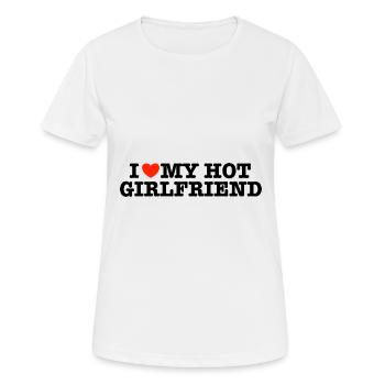 J’aime ma copine chaude - T-shirt respirant Femme - blanc - Devant - AI Model Female 172 dark (172cm)
