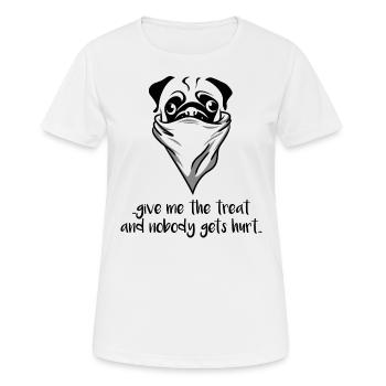 Carlin Dog Bandana Raid Pug - T-shirt respirant Femme - blanc - Devant - AI Model Female 172 dark (172cm)