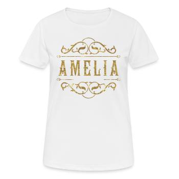 Amelia gold - Frauen T-Shirt atmungsaktiv - Weiß - Vorne - AI Model Female 172 dark (172cm)
