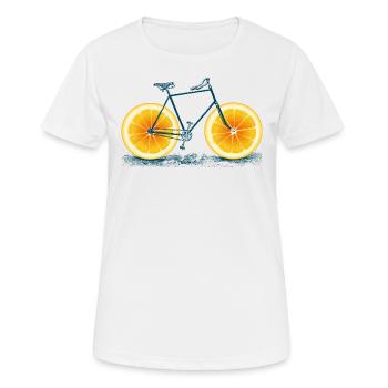 Orange vintage vieux vélo avec rétro cycle Cadre - T-shirt respirant Femme - blanc - Devant - AI Model Female 172 dark (172cm)