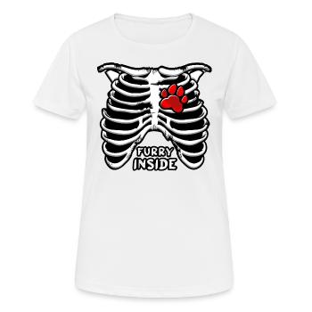 Furry inside - Frauen T-Shirt atmungsaktiv - Weiß - Vorne - AI Model Female 172 dark (172cm)