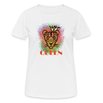 Lion Queen Colorful Lioness Queen - Women's Breathable T-Shirt - white - Front - AI Model Female 172 dark (172cm)