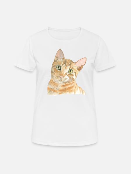 rote Katze - Frauen T-Shirt atmungsaktiv - Weiß