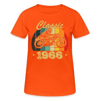 Cadeau D’anniversaire Classique vintage Né en 1966 - T-shirt respirant Femme - orange néon - Devant - AI Model Female 172 dark (172cm)