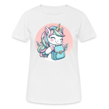 Cute Unicorn Schoolchild - Women's Breathable T-Shirt - white - Front - AI Model Female 172 dark (172cm)