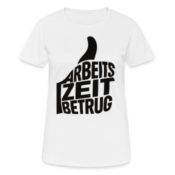 Fraude au temps de travail Thumbs Up Mèmes allemands - T-shirt respirant Femme - blanc - Devant - AI Model Female 172 dark (172cm)