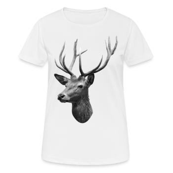 Deer head - Women's Breathable T-Shirt - white - Front - AI Model Female 172 dark (172cm)