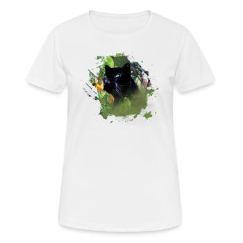 panther,gepard,leopard,schwarz,grün,dschungel - Frauen T-Shirt atmungsaktiv - Weiß - Vorne - AI Model Female 172 dark (172cm)