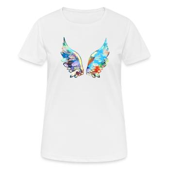 angelwings,flügel,aquarell,bunt,engelsflügel - Frauen T-Shirt atmungsaktiv - Weiß - Vorne - AI Model Female 172 dark (172cm)