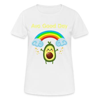 Avocado Good Day - süßes vegan Avocado Geschenk - Frauen T-Shirt atmungsaktiv - Weiß - Vorne - AI Model Female 172 dark (172cm)