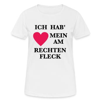 Herz am Rechten Fleck - Frauen T-Shirt atmungsaktiv - Weiß - Vorne - AI Model Female 172 dark (172cm)