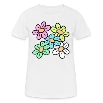 fleur colorée motif floral vrille florale florale - T-shirt respirant Femme - blanc - Devant - AI Model Female 172 dark (172cm)