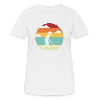 Hockey Joueur Rétro Joueur De Hockey Sur Gazon - T-shirt respirant Femme - blanc - Devant - AI Model Female 172 dark (172cm)