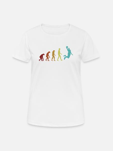 Basketball Evolution Retro Basketball Player - T-shirt respirant Femme - blanc