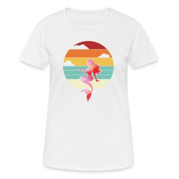 Mermaid Retro Fin Mermaid Sea Elegant Vintage - T-shirt respirant Femme - blanc - Devant - AI Model Female 172 dark (172cm)