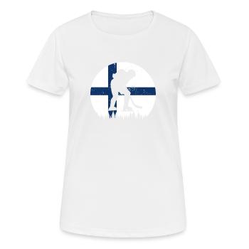 Eishockey Finnland FI Eissport Länderflagge Winter - Frauen T-Shirt atmungsaktiv - Weiß - Vorne - AI Model Female 172 dark (172cm)