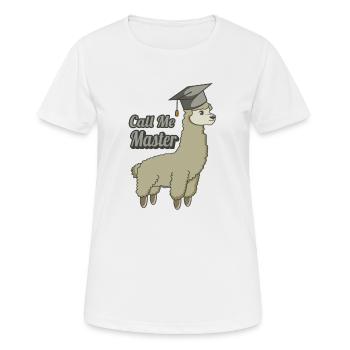 Master Degree Graduate University Llama Cool Funny - Women's Breathable T-Shirt - white - Front - AI Model Female 172 dark (172cm)