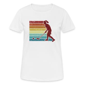 Hockey Joueur Rétro Joueur De Hockey Sur Gazon - T-shirt respirant Femme - blanc - Devant - AI Model Female 172 dark (172cm)