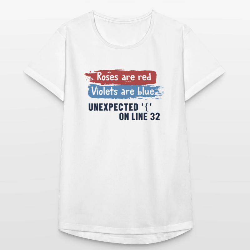 Unexpected { on Line 32 Developer Coder Programmer T-shirt respirant Femme