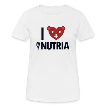 J'Aime Mon Nutria Castor Marécage Castor Rat - T-shirt respirant Femme - blanc - Devant - AI Model Female 172 dark (172cm)