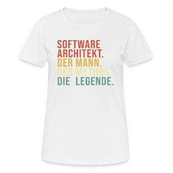 Software Architekt Mann Mythos Legende Software - Frauen T-Shirt atmungsaktiv - Weiß - Vorne - AI Model Female 172 dark (172cm)