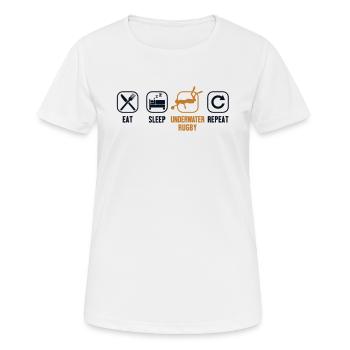Eat Sleep Underwater Rugby Repeat UWR - Frauen T-Shirt atmungsaktiv - Weiß - Vorne - AI Model Female 172 dark (172cm)