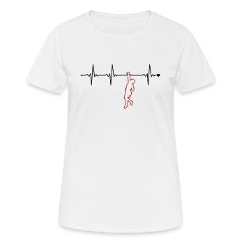 Climbing Heartbeat Bouldern Sportklettern Kraxler - Frauen T-Shirt atmungsaktiv - Weiß - Vorne - AI Model Female 172 dark (172cm)