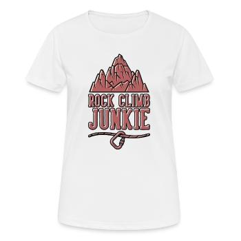 Rock Climb Junkie Alpinklettern Sportklettern - Frauen T-Shirt atmungsaktiv - Weiß - Vorne - AI Model Female 172 dark (172cm)
