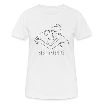 Best Friends Vierbeiner Wauwau Rüde Hundebesitzer - Frauen T-Shirt atmungsaktiv - Weiß - Vorne - AI Model Female 172 dark (172cm)
