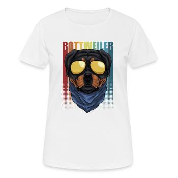 Vierbeiner Wauwau Rüde Hundebesitzer Rottweiler - Frauen T-Shirt atmungsaktiv - Weiß - Vorne - AI Model Female 172 dark (172cm)
