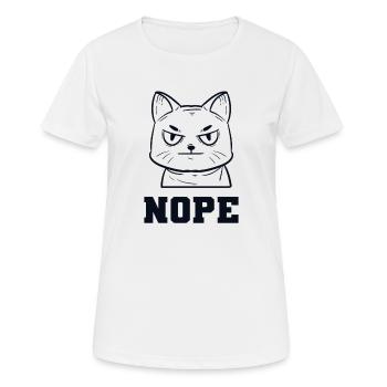 Nope Miezekatze Kätzchen Hauskatze - Frauen T-Shirt atmungsaktiv - Weiß - Vorne - AI Model Female 172 dark (172cm)