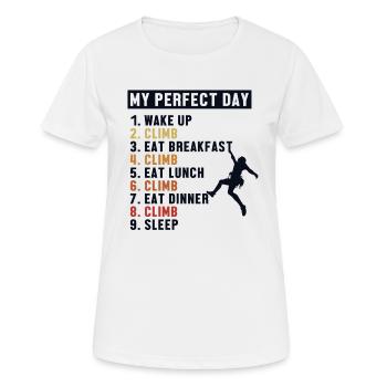 Climbing Perfect Day Sportklettern Speedklettern - Frauen T-Shirt atmungsaktiv - Weiß - Vorne - AI Model Female 172 dark (172cm)