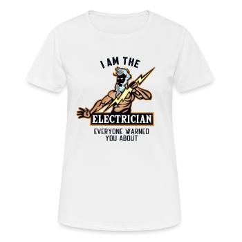 I am the Electrician Installateur-électricien - T-shirt respirant Femme - blanc - Devant - AI Model Female 172 dark (172cm)