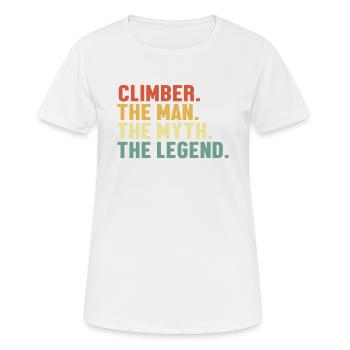Climber Man Myth Legend Bouldern Sportklettern - Frauen T-Shirt atmungsaktiv - Weiß - Vorne - AI Model Female 172 dark (172cm)