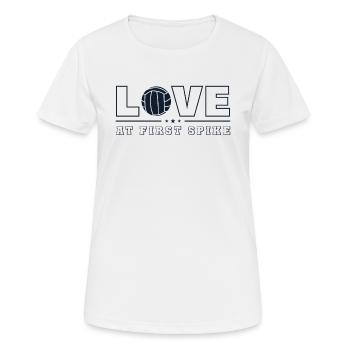 Love at First Spike Joueur de volley Volley - T-shirt respirant Femme - blanc - Devant - AI Model Female 172 dark (172cm)