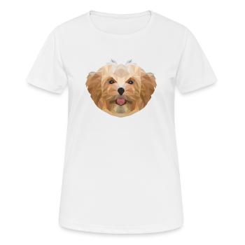 Hund Vierbeiner Wauwau Hundebesitzer Bolonka - Frauen T-Shirt atmungsaktiv - Weiß - Vorne - AI Model Female 172 dark (172cm)