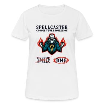 Spellcaster Profession PnP RPG Jeu de rôle Pen - T-shirt respirant Femme - blanc - Devant - AI Model Female 172 dark (172cm)