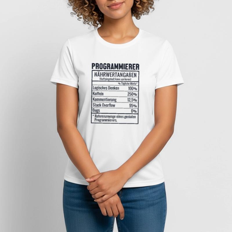 Programmierer Nährwertangaben Developer Coder Frauen T-Shirt atmungsaktiv