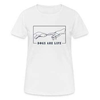 Michelangelo Création d'Adam Chiens Wauwau Mâle - T-shirt respirant Femme - blanc - Devant - AI Model Female 172 dark (172cm)