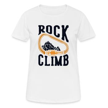 Rock Climb Sportklettern Speedklettern Kraxler - Frauen T-Shirt atmungsaktiv - Weiß - Vorne - AI Model Female 172 dark (172cm)